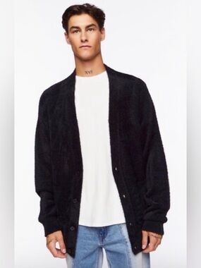 NWT Forever 21 Men’s Black Cardigan, size XL